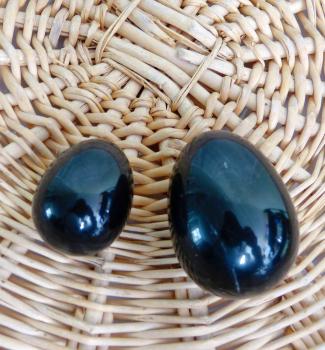 Preview: Lamellenobsidian Edelstein-Eier,  ca. 3 cm, Made in Germany
